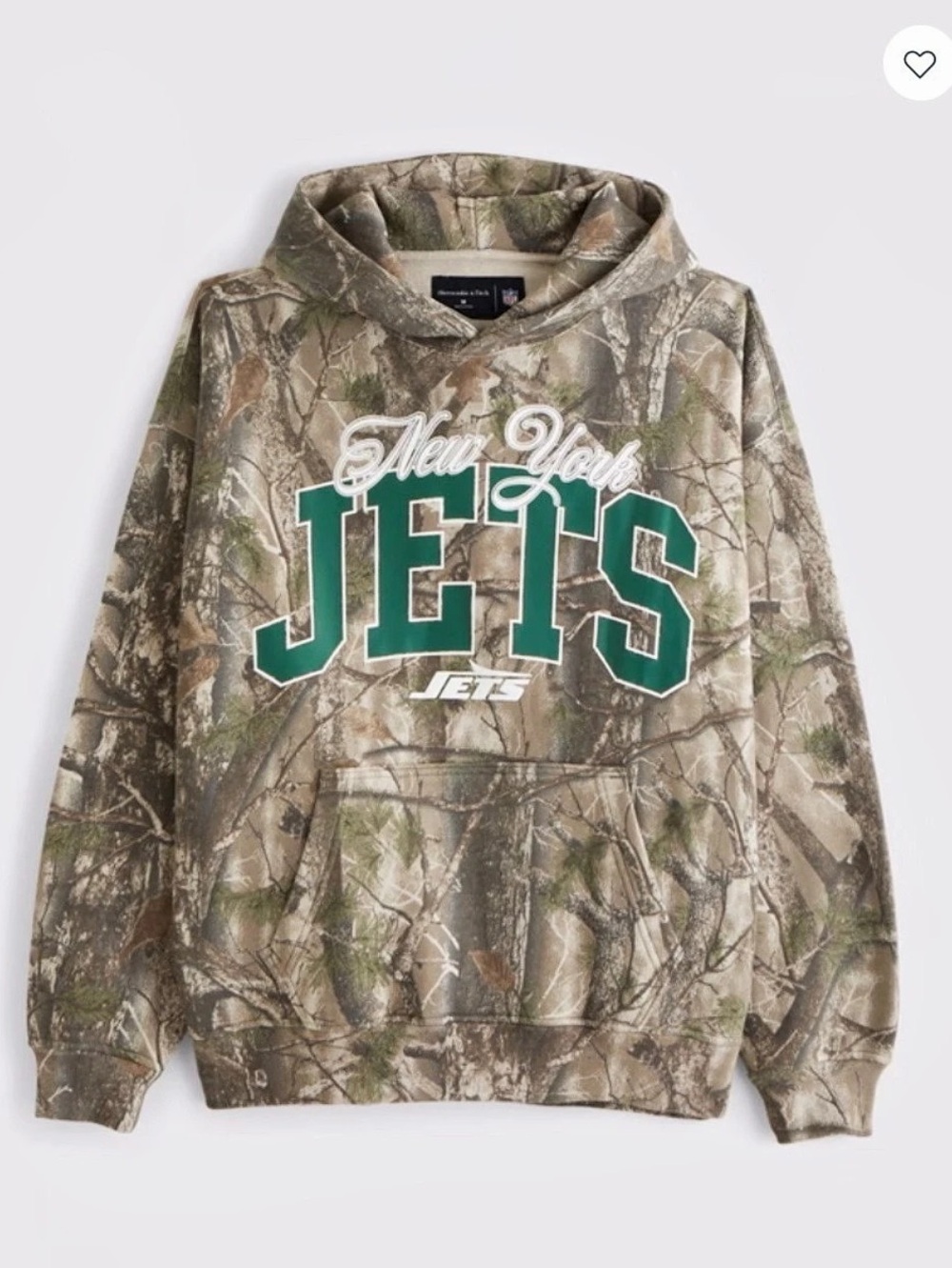 Abercrombie & Fitch New York Jets Graphic Popover Hoodie Camo Hoodie Medium NWT